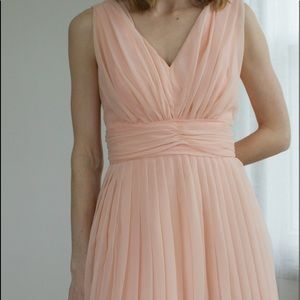 ✨Vintage 70’s peachy pink chiffon maxi dress ✨